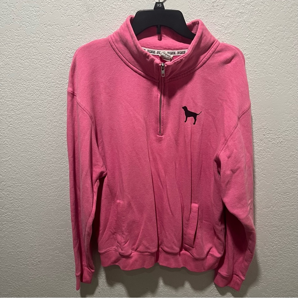 Victoria's Secret Love Pink Quarter Zip Pullover Sweatshirt